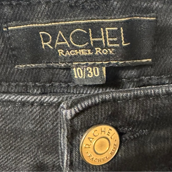 Rachel Roy Black Denim Distressed Jeans Womens Mid Rise 10 30 Athena - Picture 8 of 9